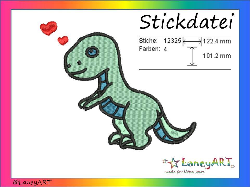 Stickdatei "Dino/ Dinosaurier" Pes Format (Deco, Brother, Babylock)