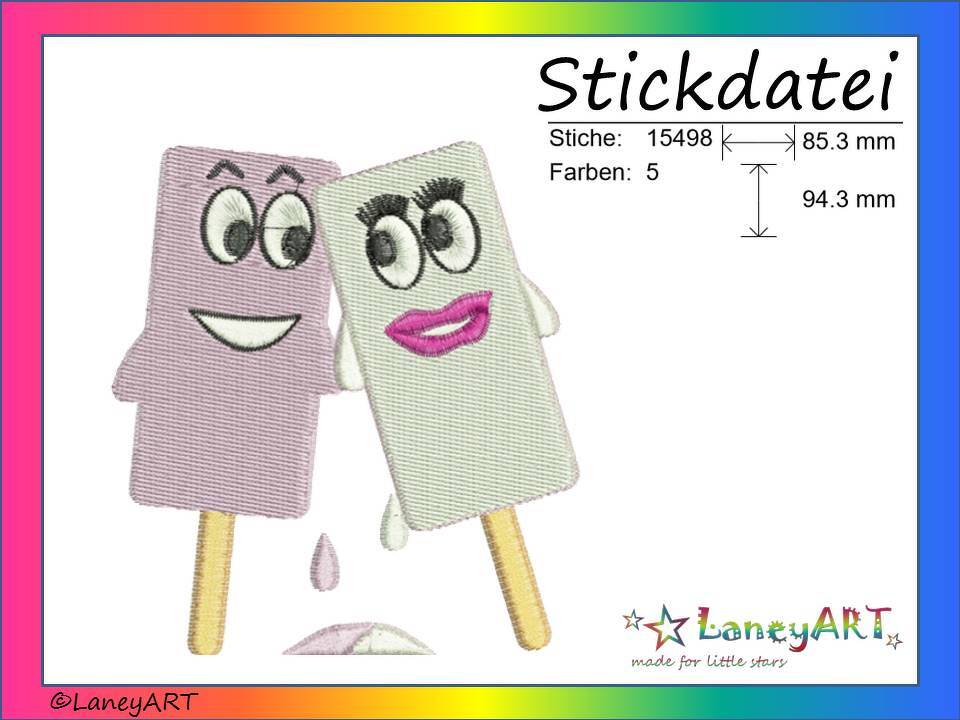 Stickdatei "Eis" Pes Format (Deco, Brother, Babylock) 