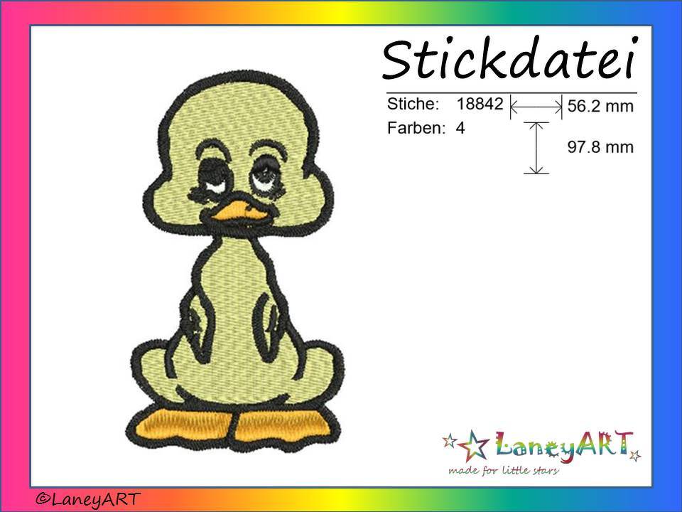 Stickdatei "Ente" Pes Format (Deco, Brother, Babylock) 