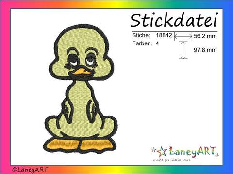 Stickdatei "Ente" Pes Format (Deco, Brother, Babylock) 