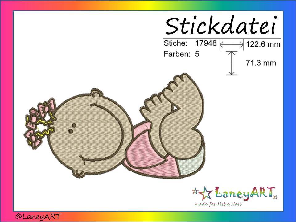 Stickdatei "Baby / Mädchen" Pes Format (Deco, Brother, Babylock)