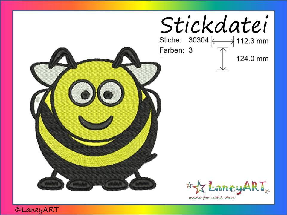 Stickdatei "Biene" Pes Format (Deco, Brother, Babylock) 