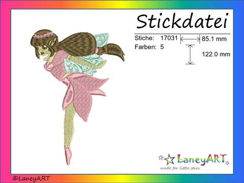Stickdatei "Fee" Pes Format (Deco, Brother, Babylock) 
