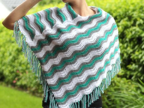 Häkelanleitung Poncho im Boho-Style Gr. S-L