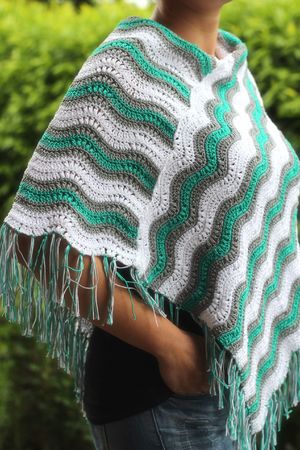 crochet pattern poncho boho style size -XL