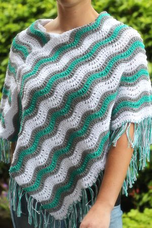 crochet pattern poncho boho style size -XL