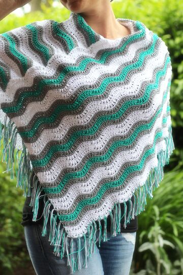 crochet pattern poncho boho style size -XL