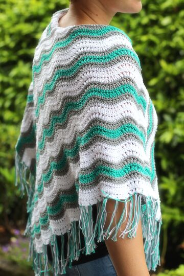 crochet pattern poncho boho style size -XL