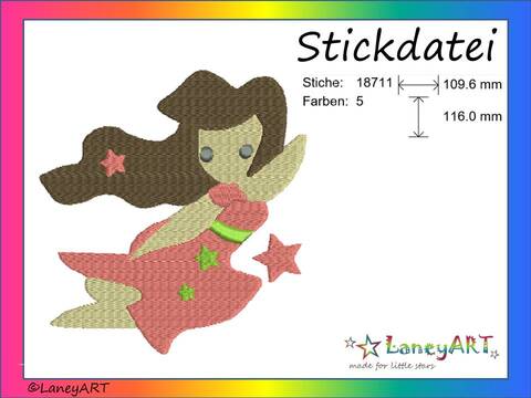 Stickdatei "Fee" Pes Format (Deco, Brother, Babylock) 
