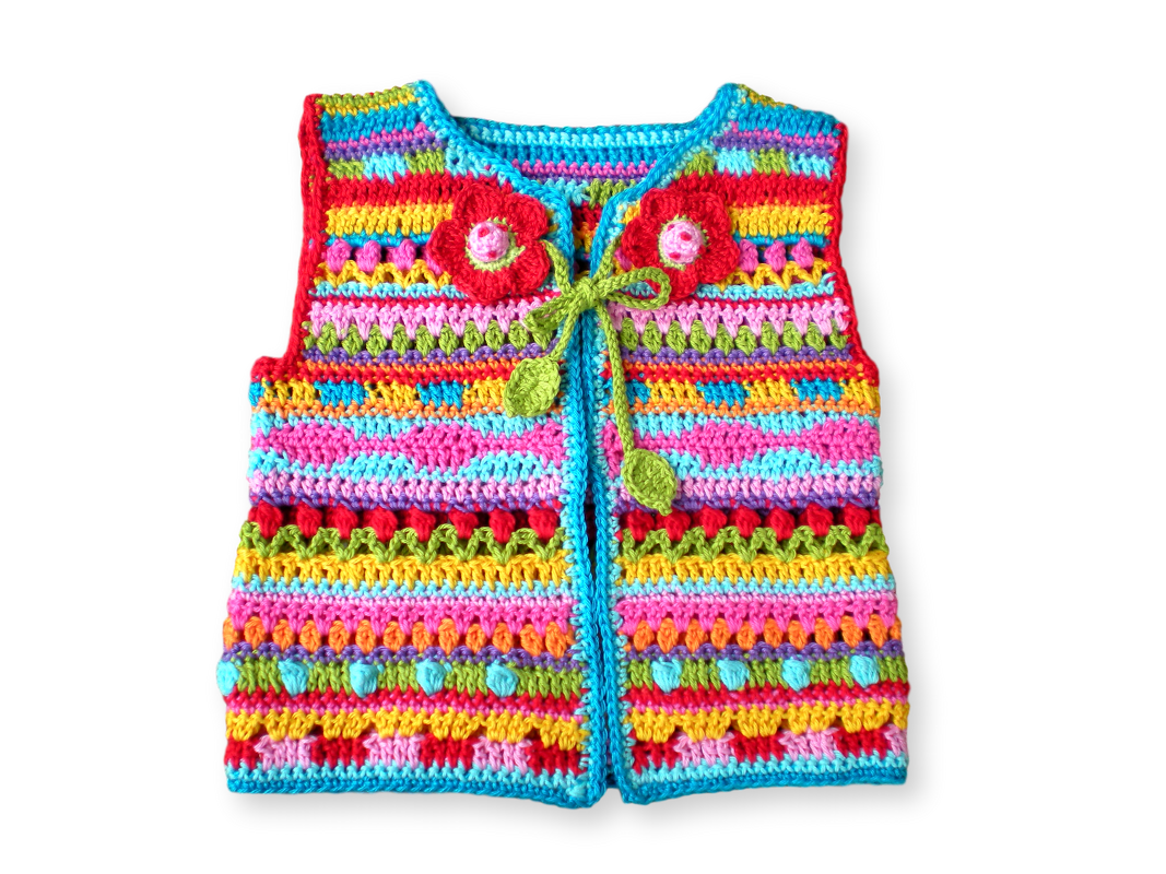 Häkelweste kunterbunt - Häkelanleitung in 2 Größen - Bild 6