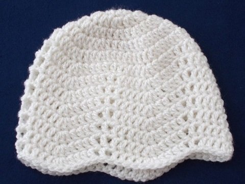 Häkelanleitung Babymütze mit Zackenmuster für Kopfumfang 34/36