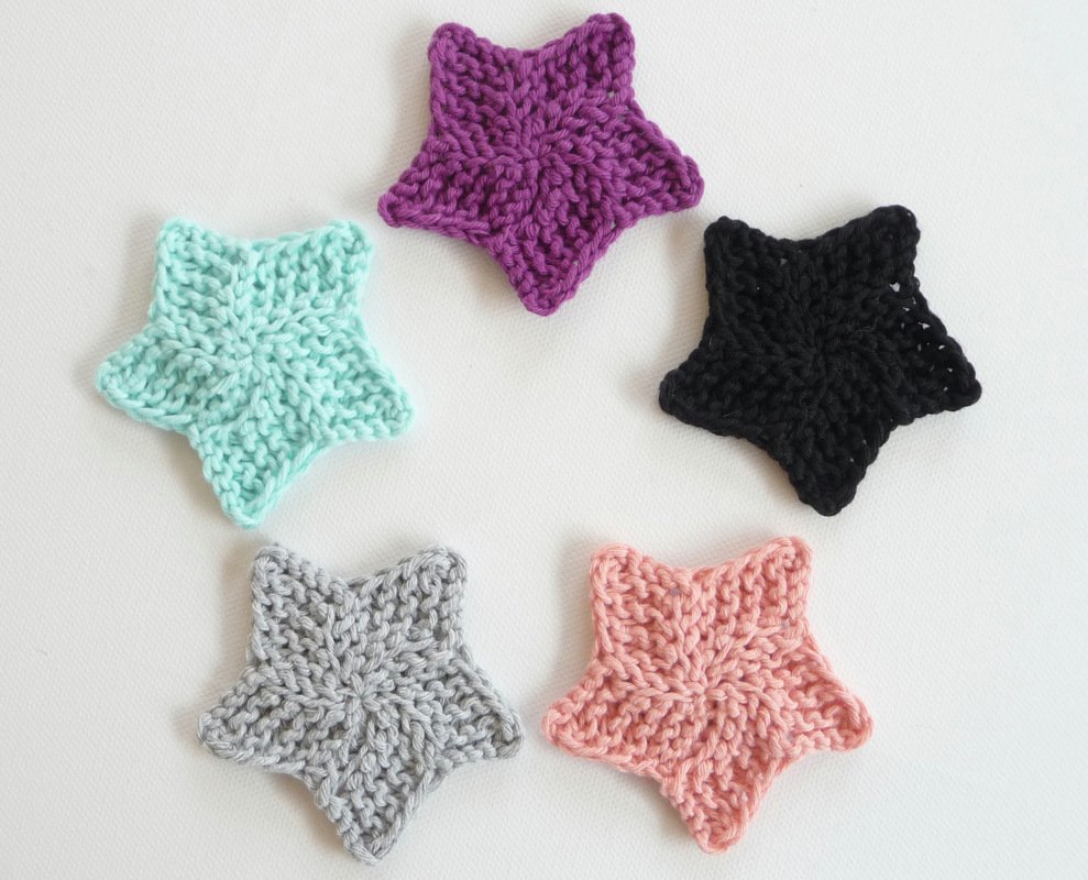 Strickanleitung - Applikation gestrickter Stern - Sternengirlande - A20