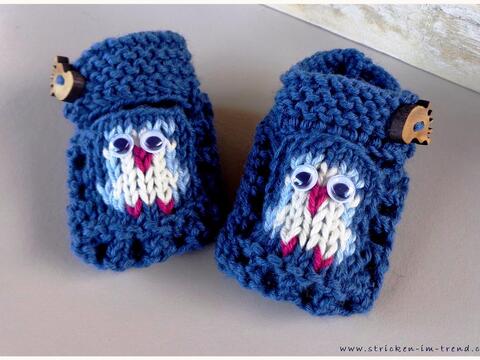 Strickanleitung für Baby Mokassins mit Eulenmotiv | Babe Mokassins #1