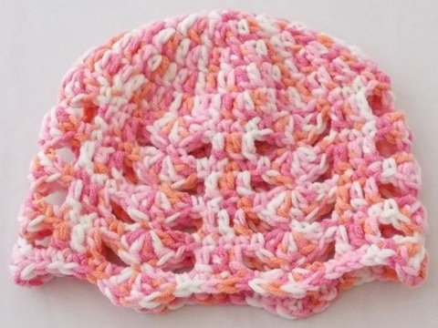 Häkelanleitung Luftiges Babymützchen für Kopfumfang 32/34