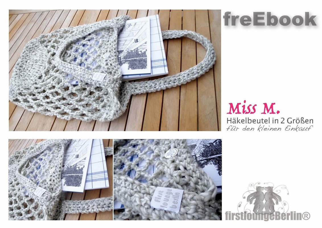 Miss M. Häkelbeutel - Häkelnetz in 2 Größen z.B. für Papa & Kind - Design with LOVE von firstloungeberlin