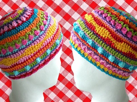 Häkelmütze kunterbunt in 2 Größen