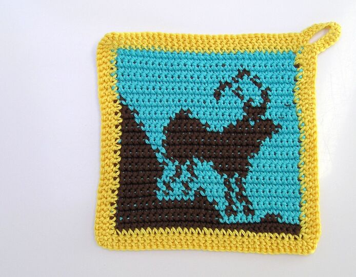 Häkelanleitung Topflappenset "Steinbock"