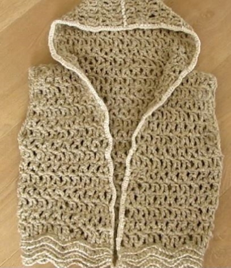 Kapuzen Weste Casual - jede Größe - Häkelanleitung