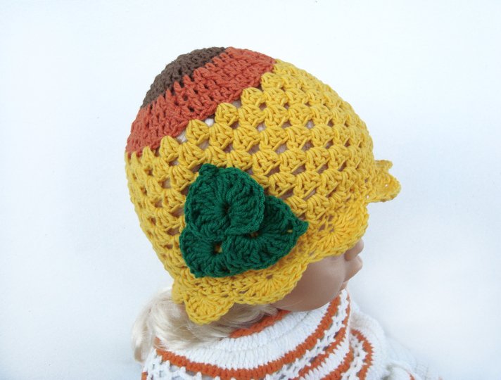 Crochet Pattern Yellow girls hat