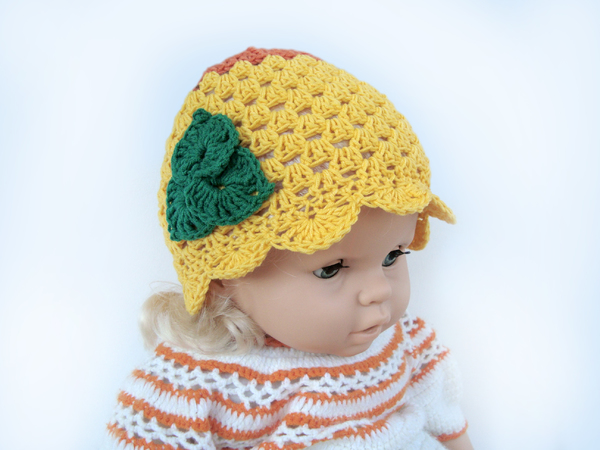 Crochet Pattern Yellow girls hat