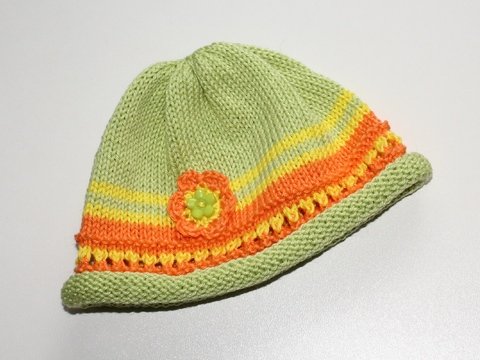 Strickanleitung Baby-Mütze, Mütze für Kleinkind, Sommerhut in drei Größen, 3 - 24 Monate