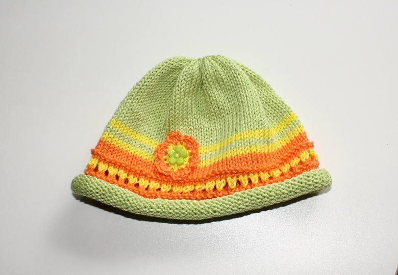 Strickanleitung Baby-Set, Kurzarm-Pulli + Baby-Mützchen in drei Größen, ca. 3 - 18 /24 Monate