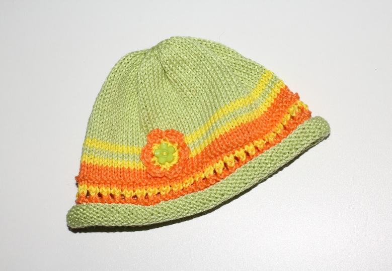 Strickanleitung Baby-Set, Kurzarm-Pulli + Baby-Mützchen in drei Größen, ca. 3 - 18 /24 Monate