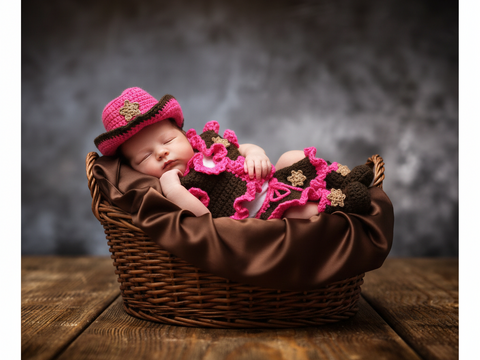 Baby Crochet Pattern, Crochet Cowgirl Outfit