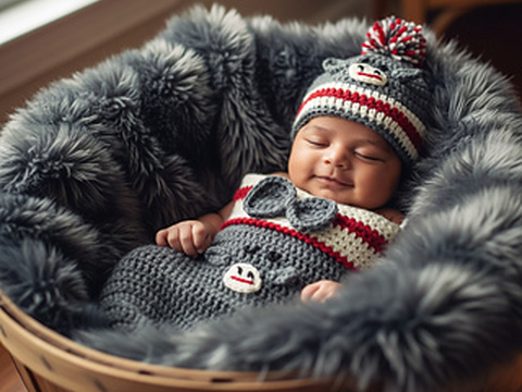 Newborn Monkey Cocoon PDF Pattern, Cute Baby cocoon pattern, Monkey Set