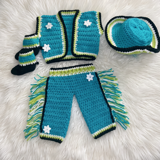 Crochet Pattern Baby Western Clothes for boys