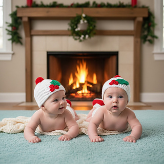 Baby Crochet Pattern Christmas Diaper Set