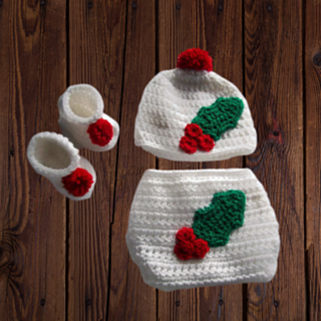 Baby Crochet Pattern Christmas Diaper Set