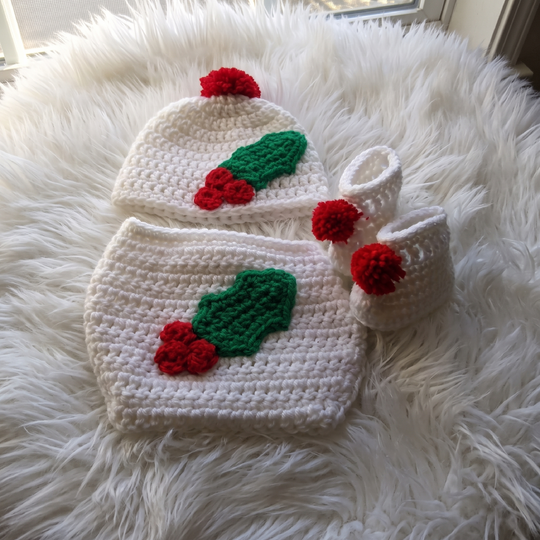 Baby Crochet Pattern Christmas Diaper Set