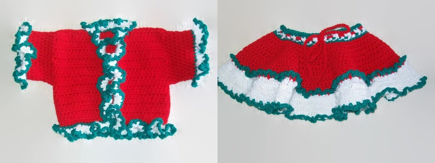 Pattern Girls Ruffled Skirt and Jacket