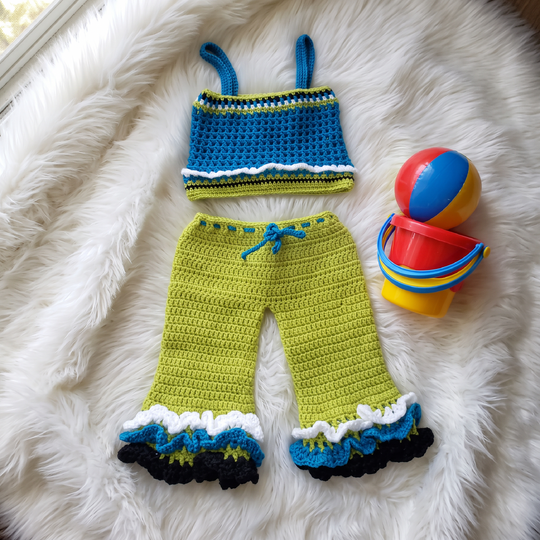 Crochet Girls Retro Pants and Top Pattern