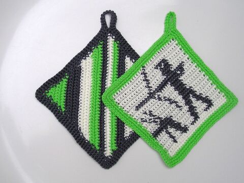 Häkelanleitung Topflappenset "Schütze"