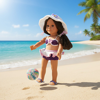 Crochet Pattern Doll bathing suit 18"