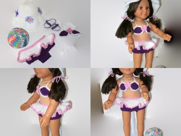 Crochet Pattern Doll bathing suit 18"
