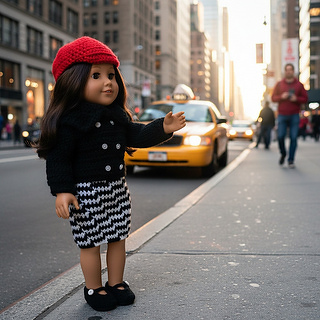 Doll clothes Pattern , 18inch , Going to paris doll outfit