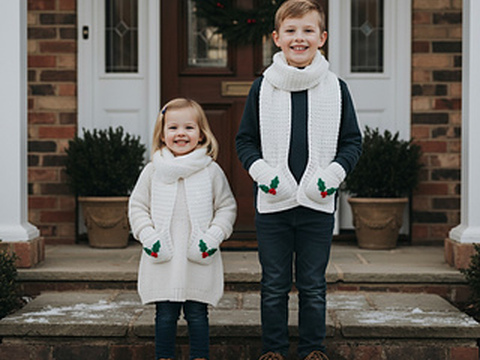 Children's Winter Scarf Set Pattern