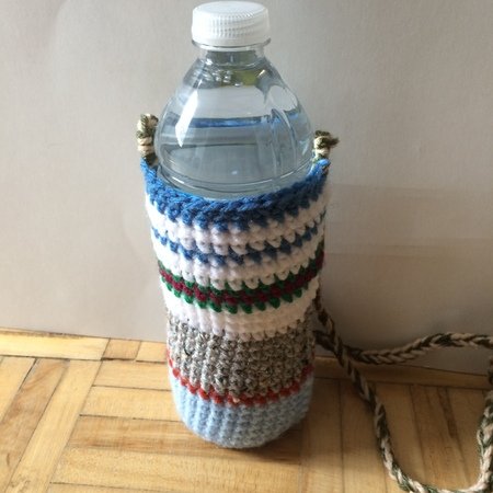 Easy Crochet Waterbottle Pouch Pattern, Size: 6"/15.3cm length, 2 1/2"/6.3cm wide