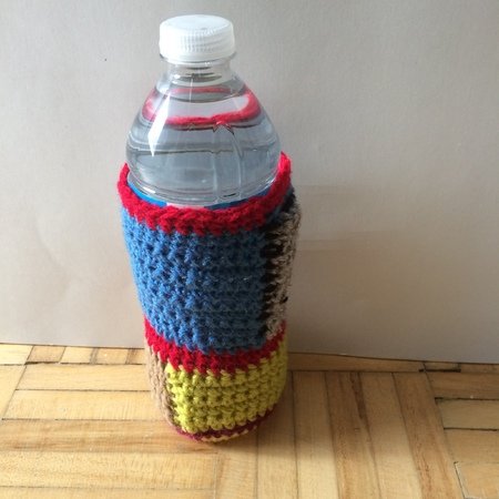 Easy Crochet Waterbottle Pouch Pattern, Size: 6"/15.3cm length, 2 1/2"/6.3cm wide