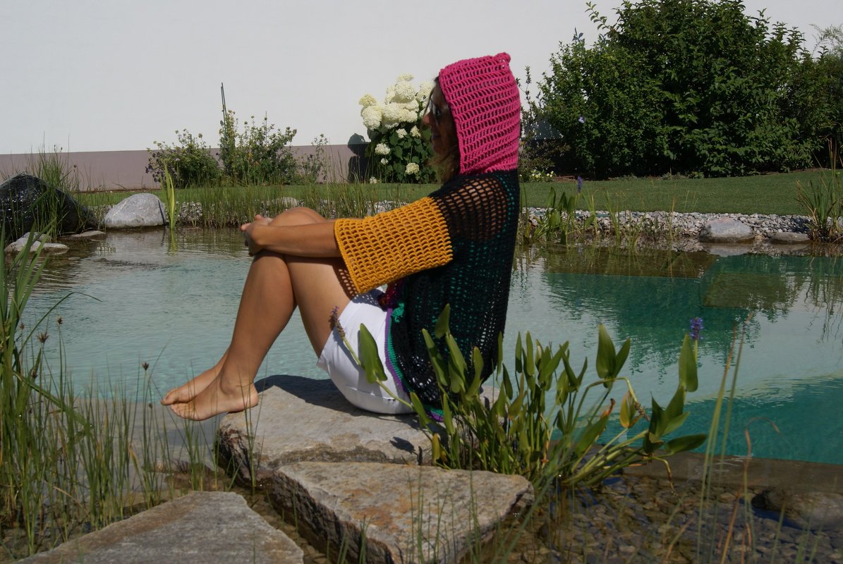 Kapuzen-Shirt / Tunika COLORFUL (Oversize - Unisize, in allen Größen leicht anzupassen) - Bild 4