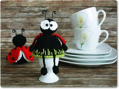 Eierwärmer Marienkäfer, Häkelanleitung - PDF Datei