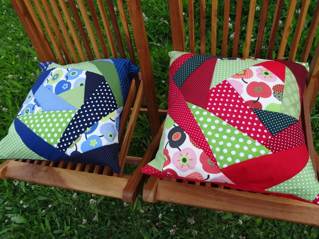 Crazy Patchwork Kissenhülle