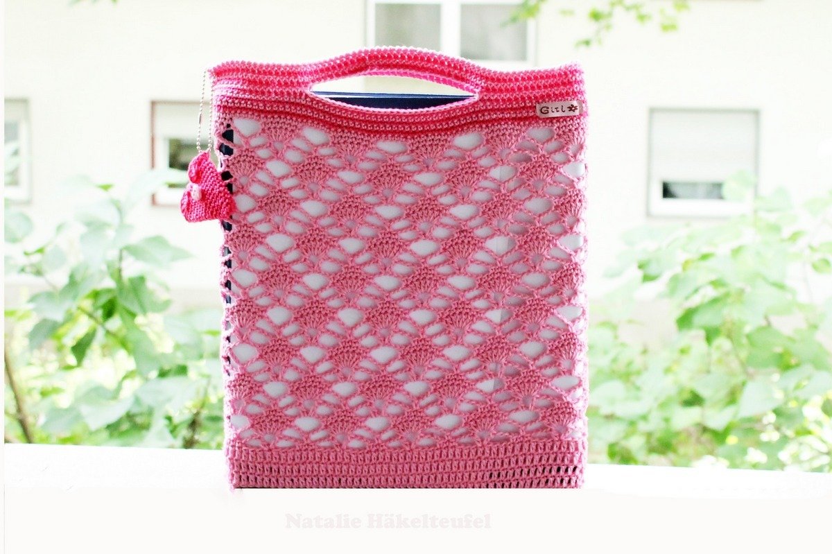 Einkaufsnetz mit Geldtäschchen "Herzchen"