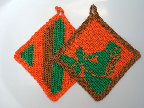 Häkelanleitung Topflappenset "Jungfrau"