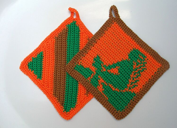 Häkelanleitung Topflappenset "Jungfrau"