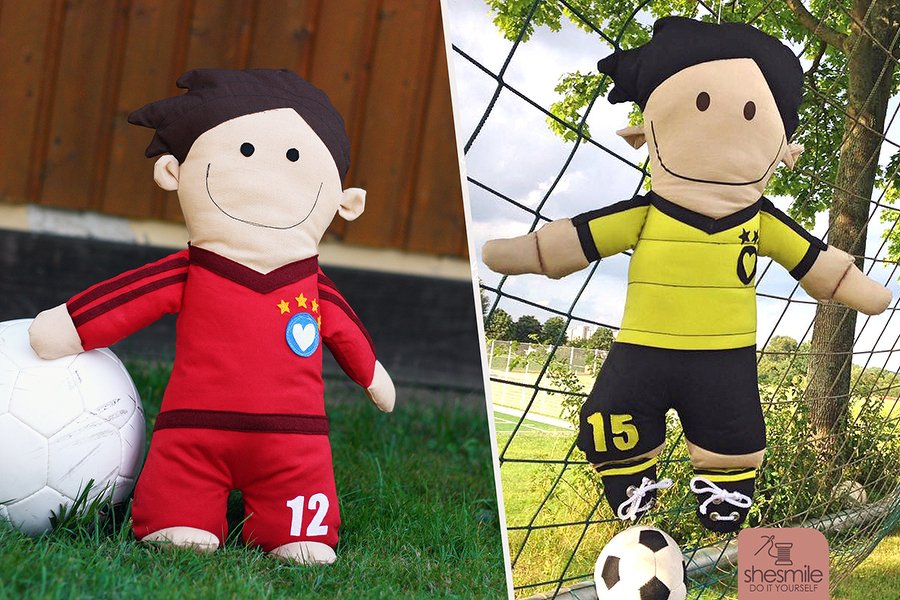 Fußballstar Kuschelfreund (Nähanleitung &amp; Schnittmuster)