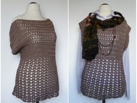 "LaCarina" tolles Häkelshirt, lässig & elegant (Gr. S - XL)